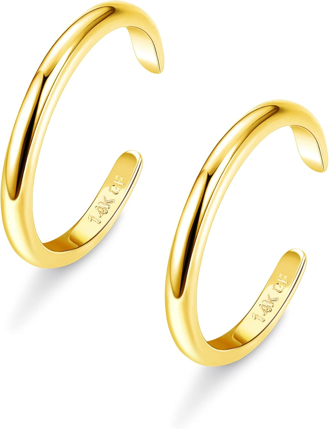 14K Gold Plated Toe Rings Adjustable Toe Ring for Women Thin Toe Rings Open Band
