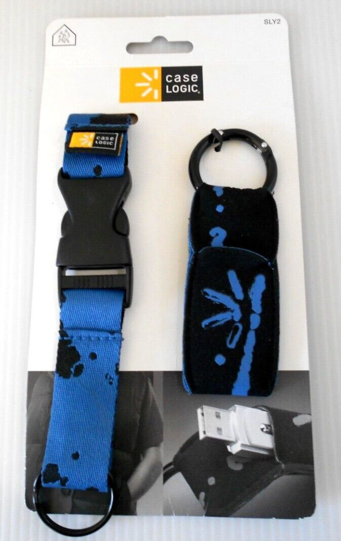 Case Logic SLY-2 Blue Neck Strap and Memory USB Thumb Drive Pouch