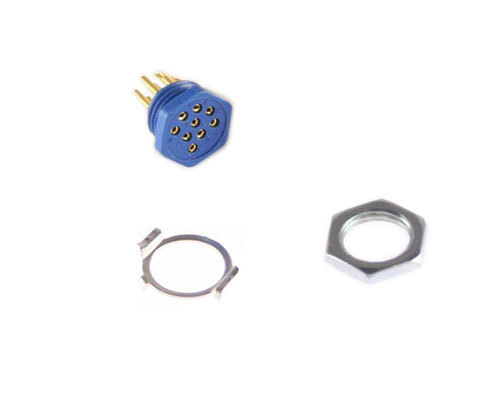 9-Pin Female Miniature Hexagonal Panel Connector Receptacle Hex Nut Clip 126-221
