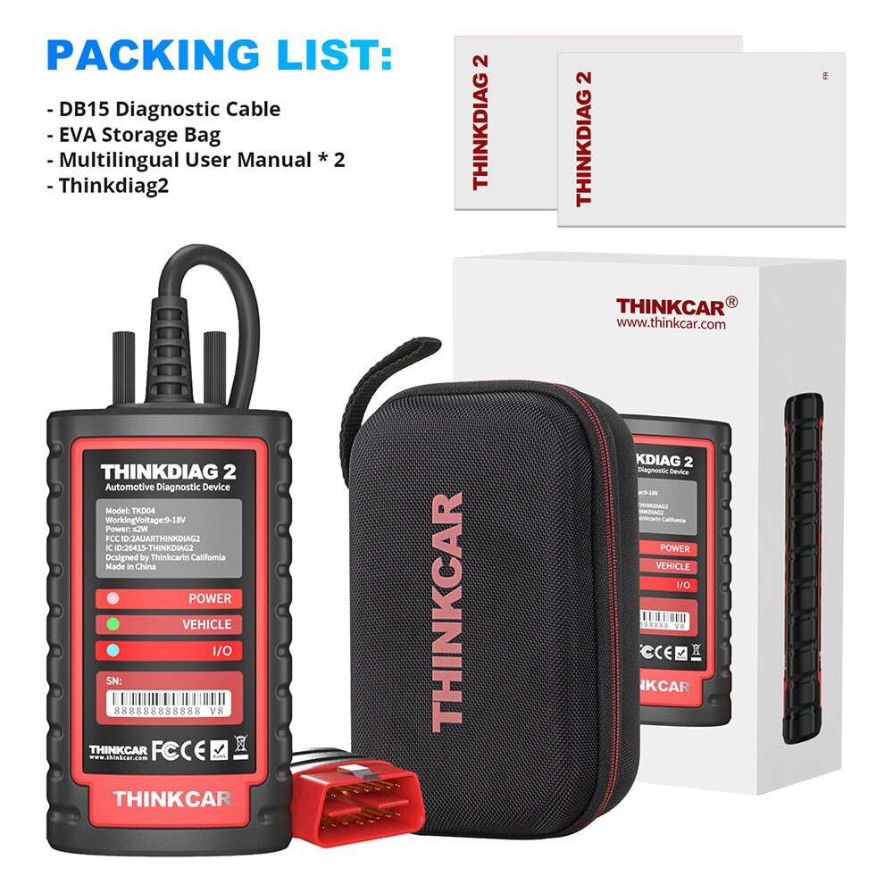 2024 THINKDIAG 2 Car OBD2 Scanner Bidirectional All System Diagnostic Tool CANFD