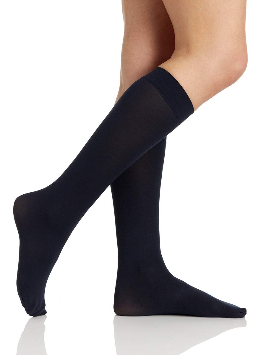 womens Women's - 1 Pair Trend Opaque Trouser Socks Sandalfoot, Navy, One Size US