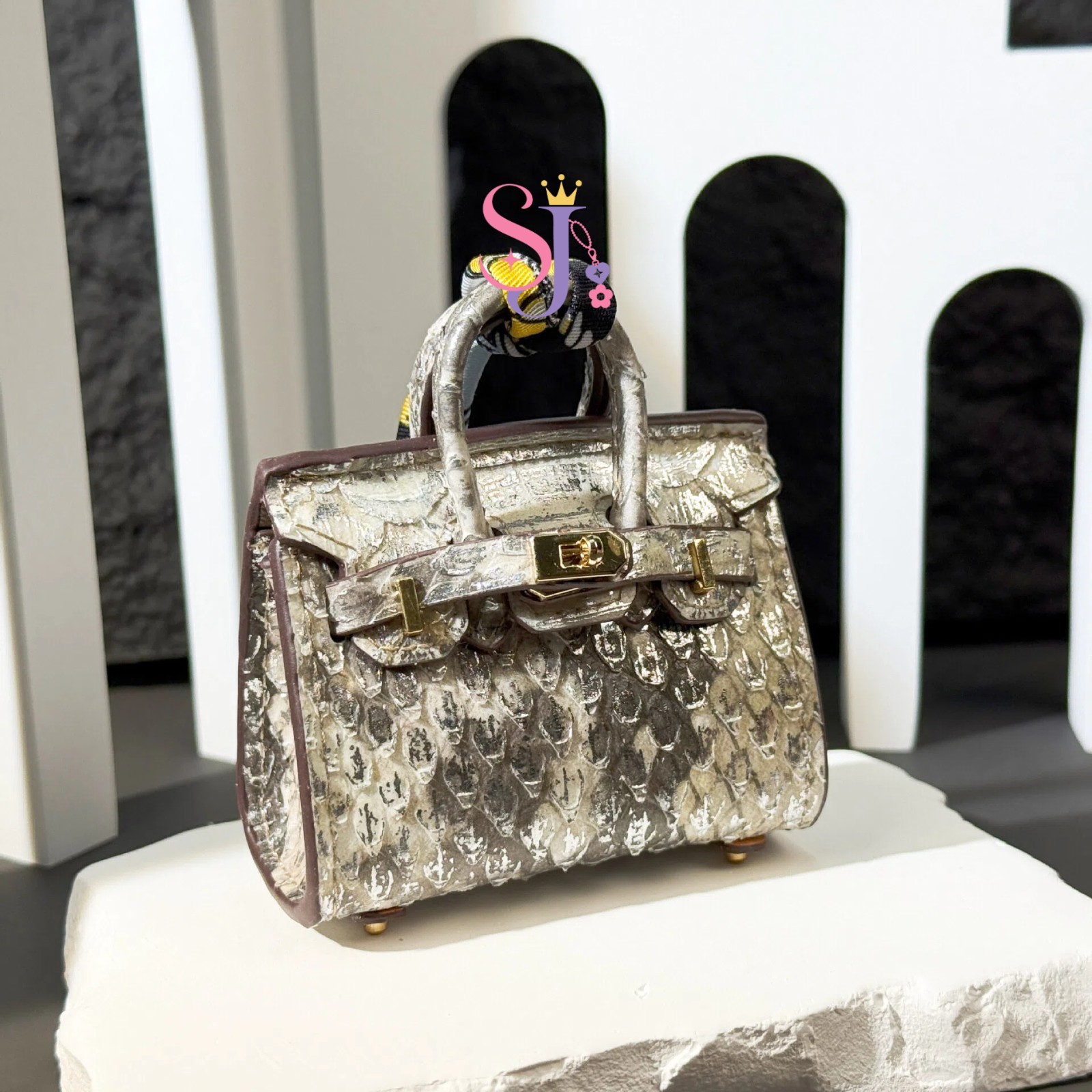 3D Snakeskin Bag charm｜Mini Bag Charm for Earphones｜Earphone Case