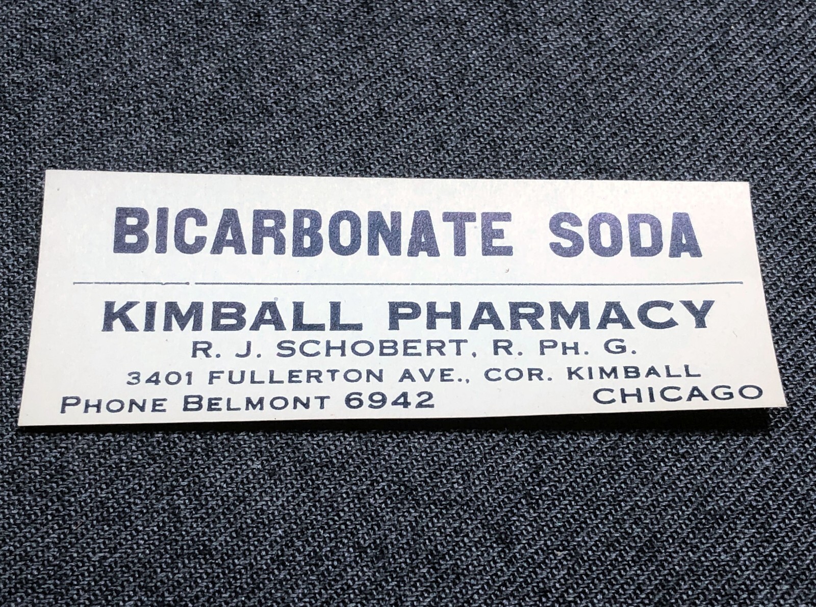 Vintage Unused Bicarbonate Soda Bottle Label Apothecary Medicine Pharmacy