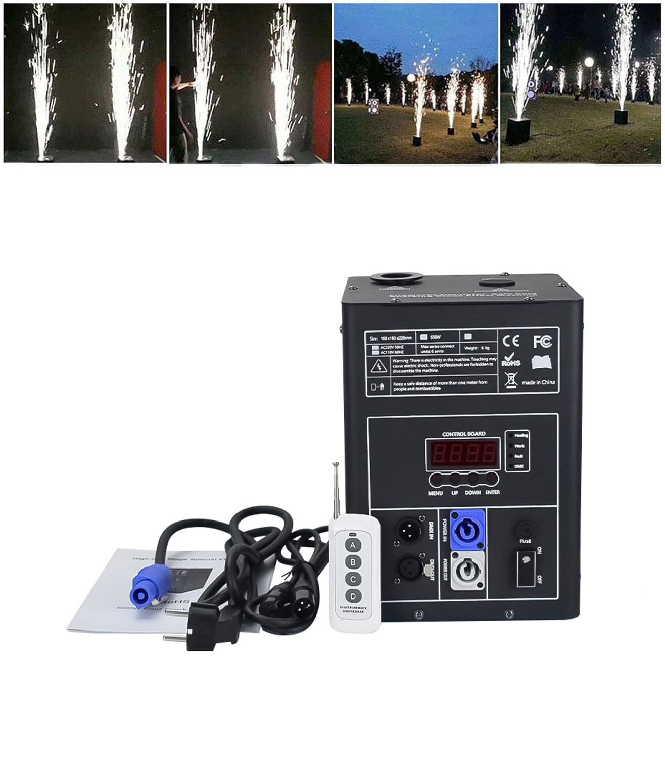600W Cold Spark Machine Stage Sparkle Firework Flame Effect for Wedding Party DJ