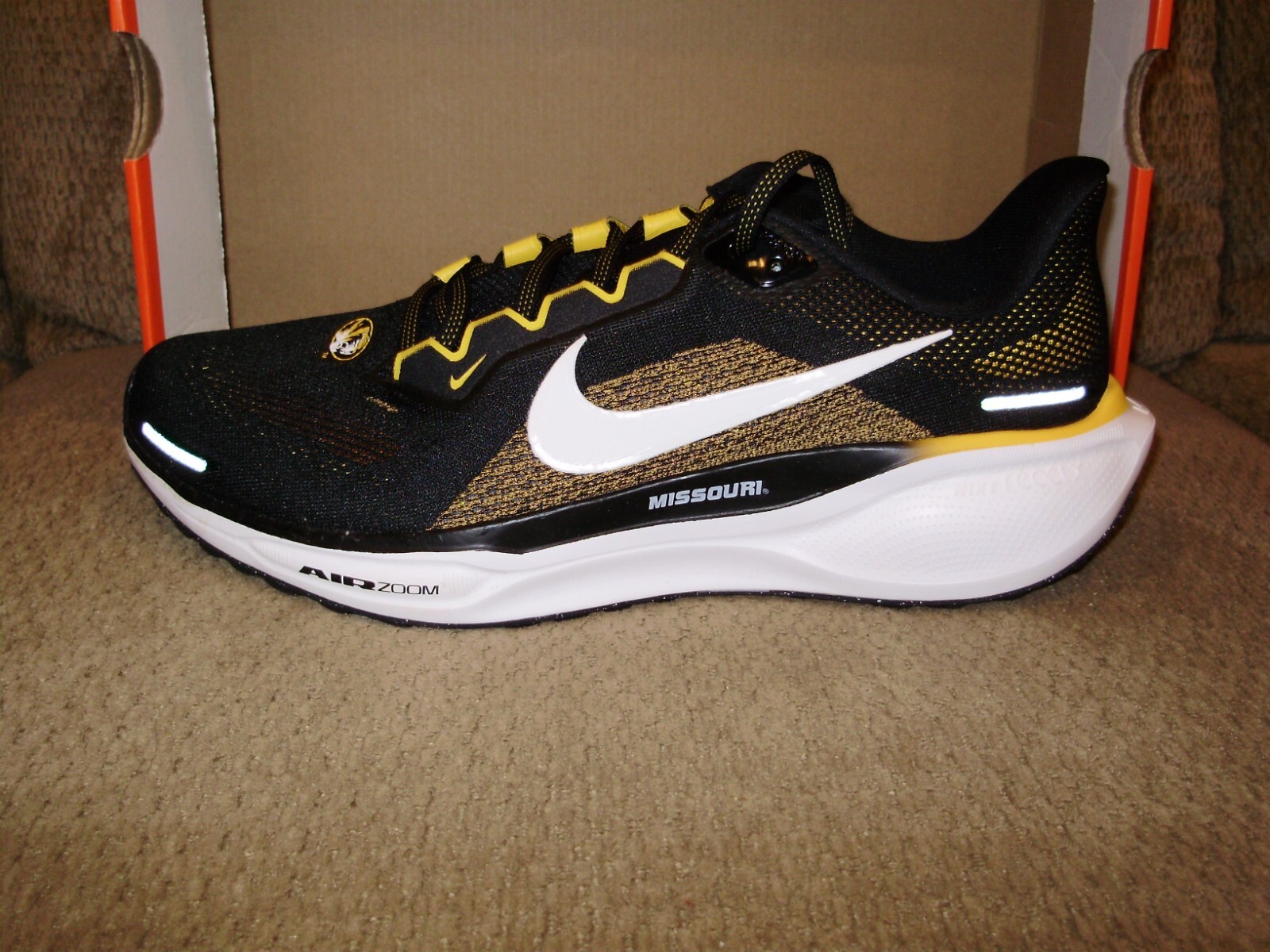 Missouri Mizzou Tigers NIKE AIR ZOOM PEGASUS 41 Black FZ5129-001 Men Shoes 10.5M