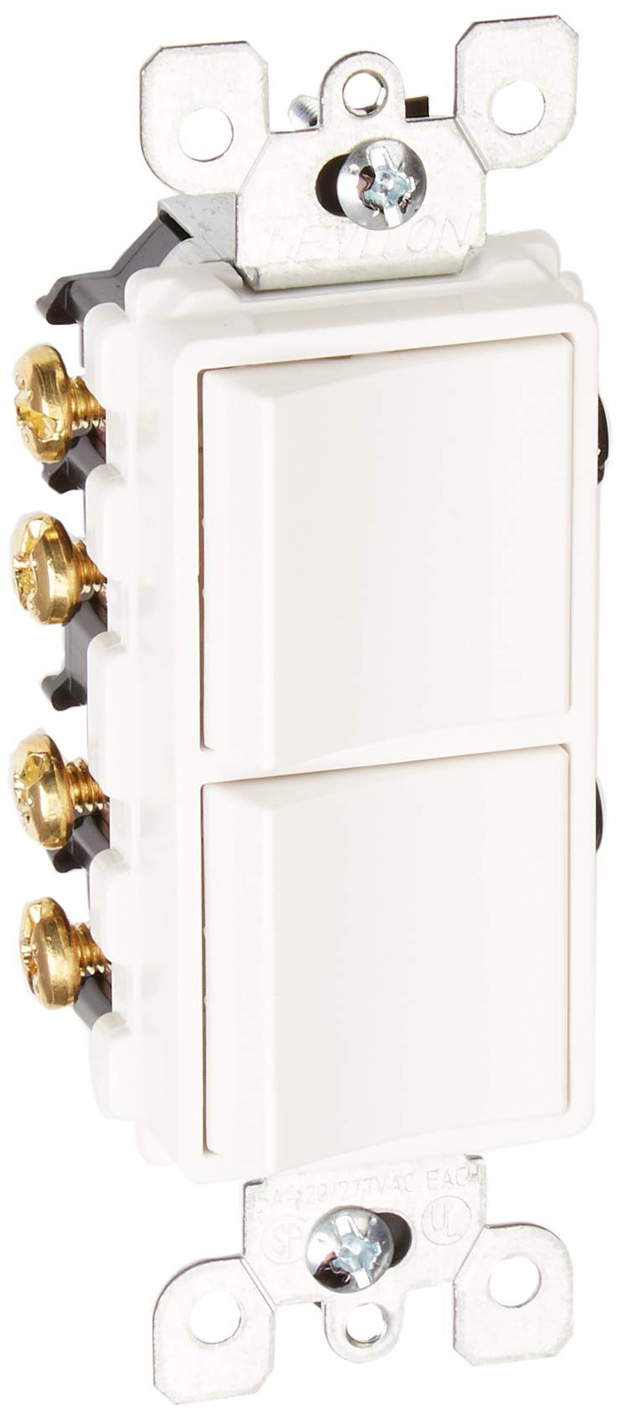 Leviton Decora 3 Way Combination Switch White 15A 120277V Commercial Grade