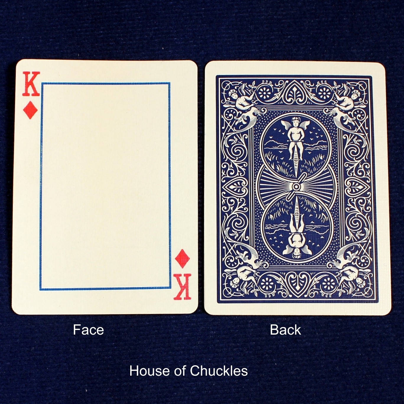 King of Diamonds Frame, Bicycle Printed Gaff Card, Blue
