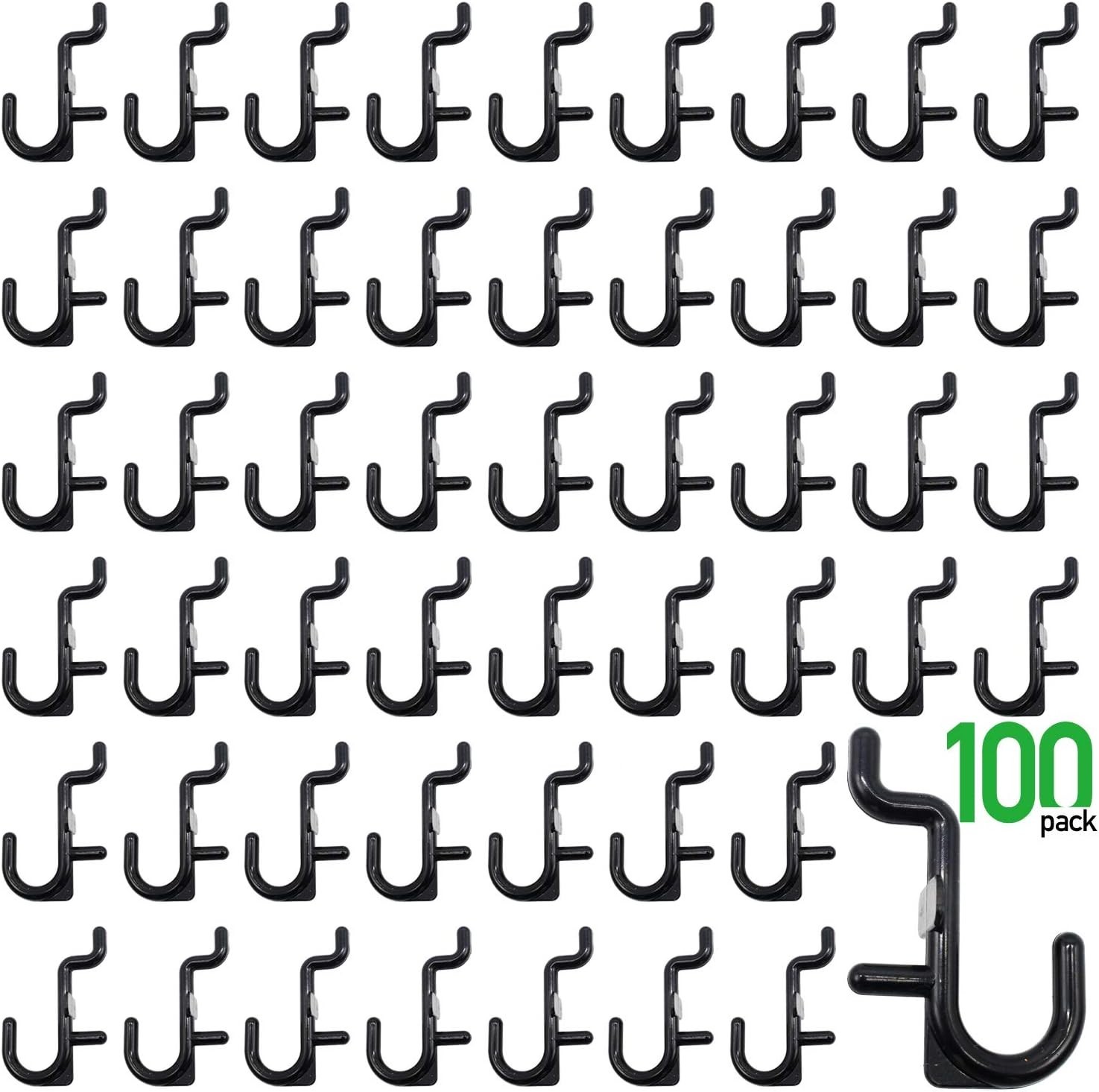 Versatile 100PC Black Pegboard Hooks - Maximize Space & Enhance Organization
