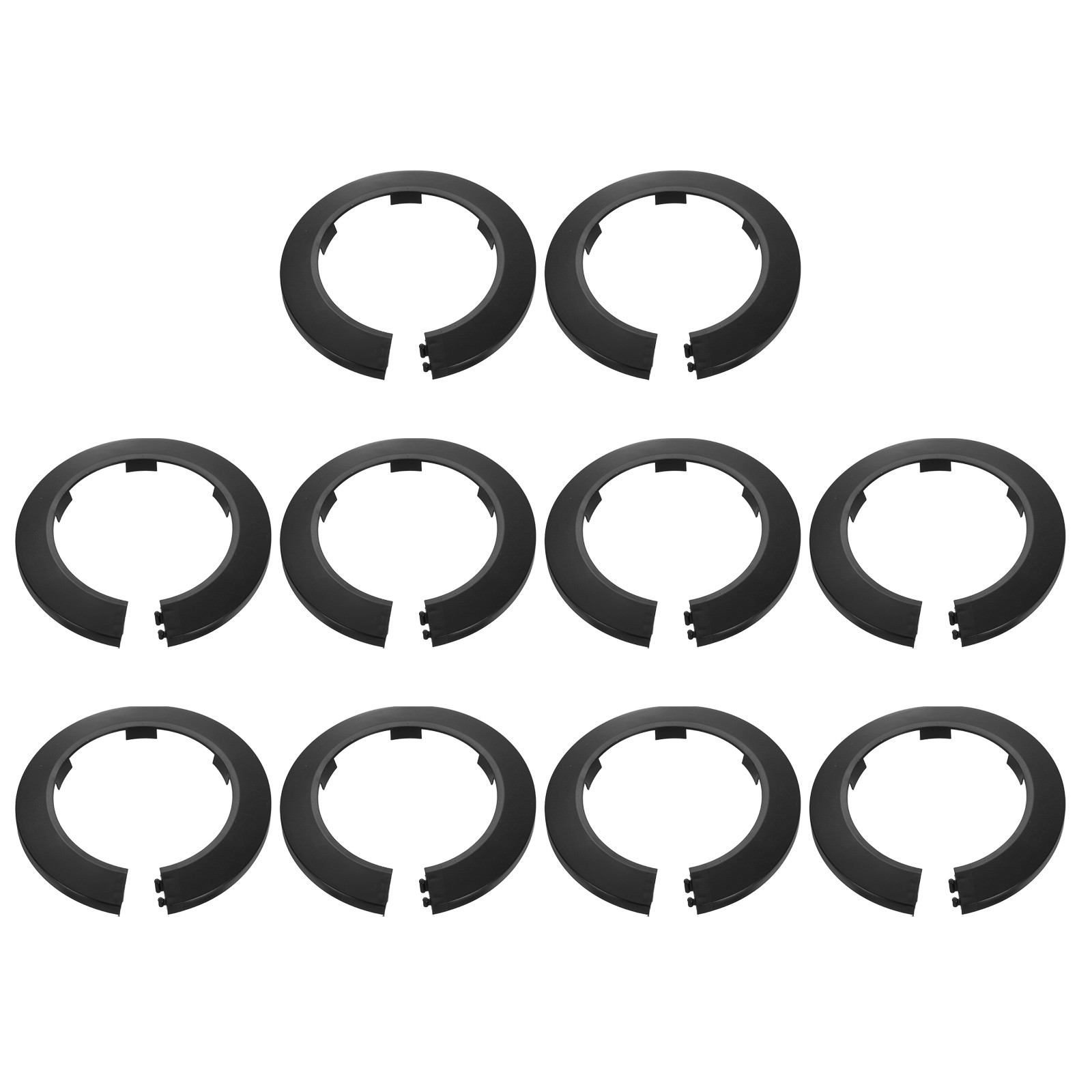 10pcs Flange Pipe Cover Decoration 2.95" Clip-on Wall Hole Cover, Black