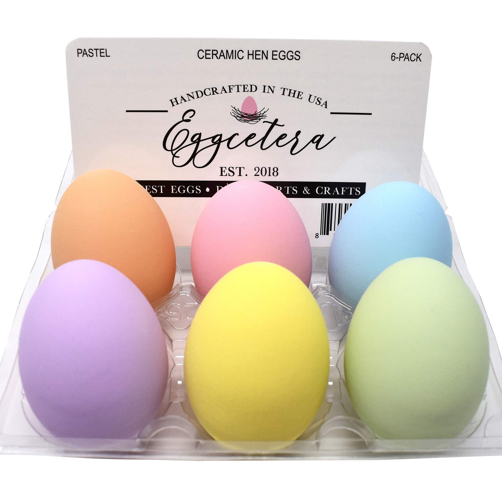 Ceramic Nest Eggs 6-Pack (Pastel)