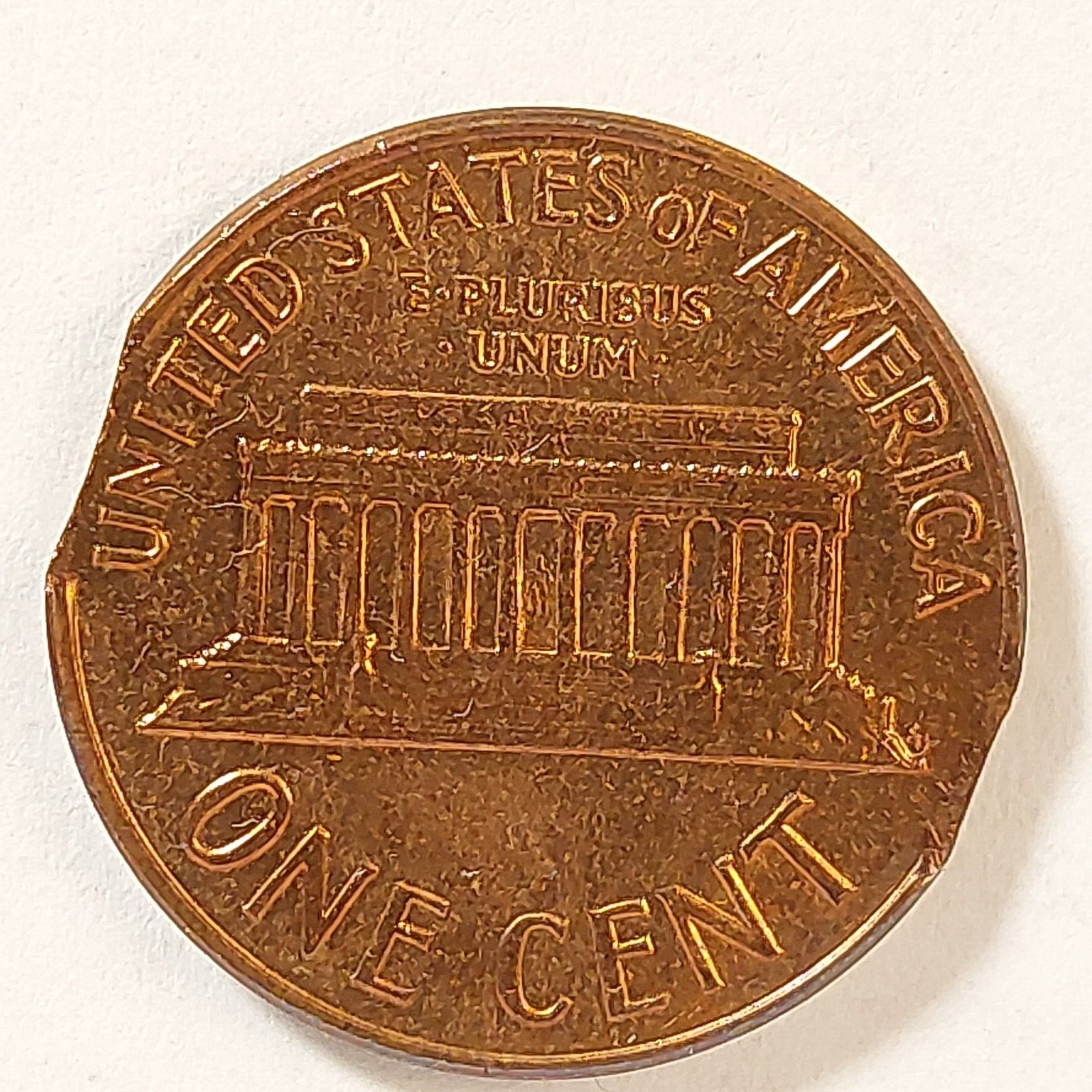 1963-D Lincoln Memorial Cent - Nice Double Clipped Planchet Mint Error!-0125-2