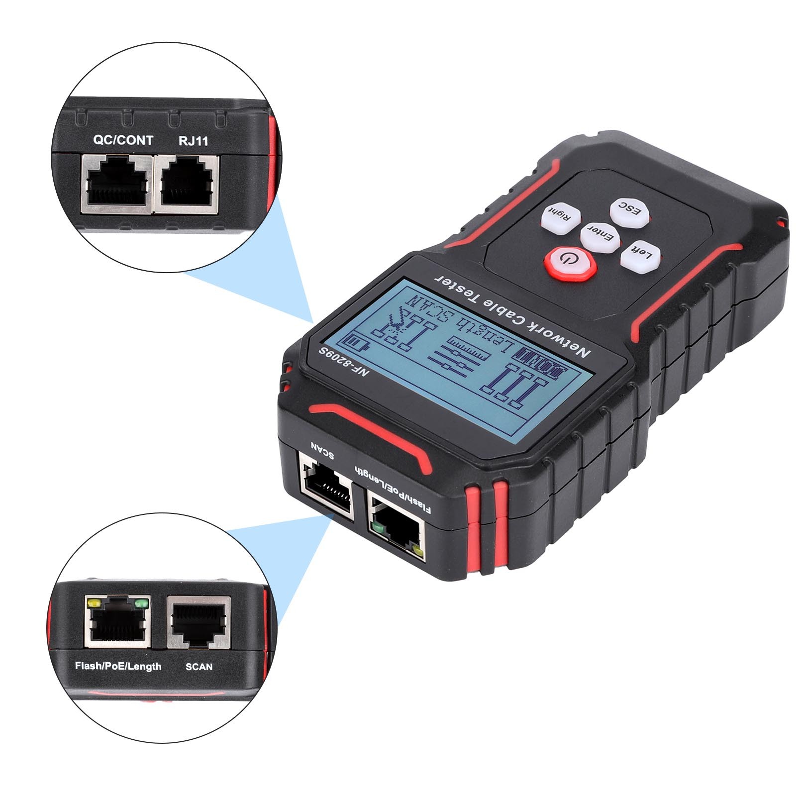 NF-8209S Network Cable Tester Ethernet Cable Tester with CAT5, CAT6 Line Tracer