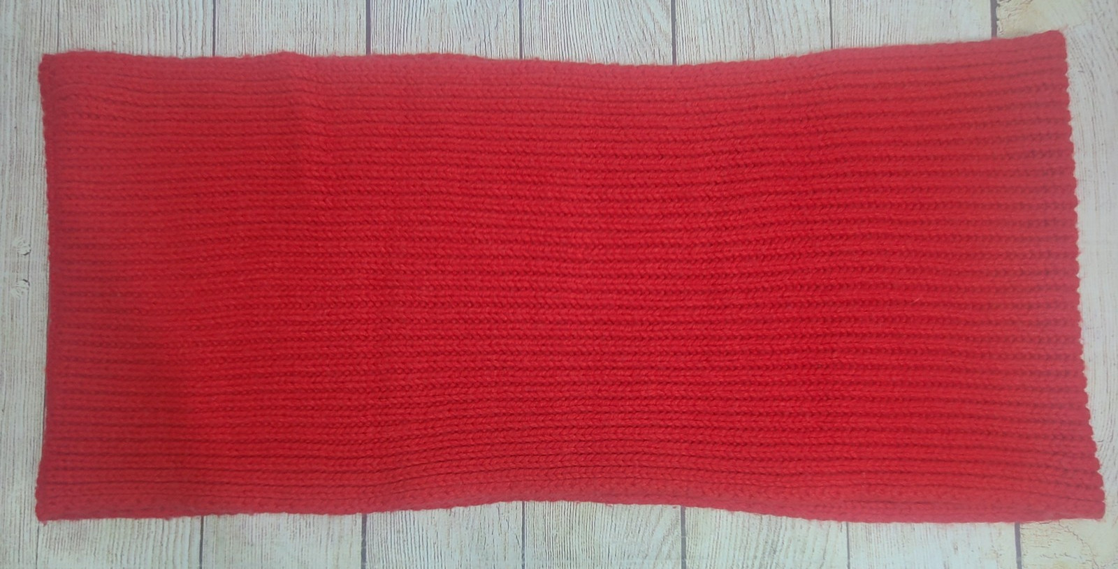J. Crew Chunky Ribbed Knit Infinity Scarf One Size Red Wool Cashmere Blend