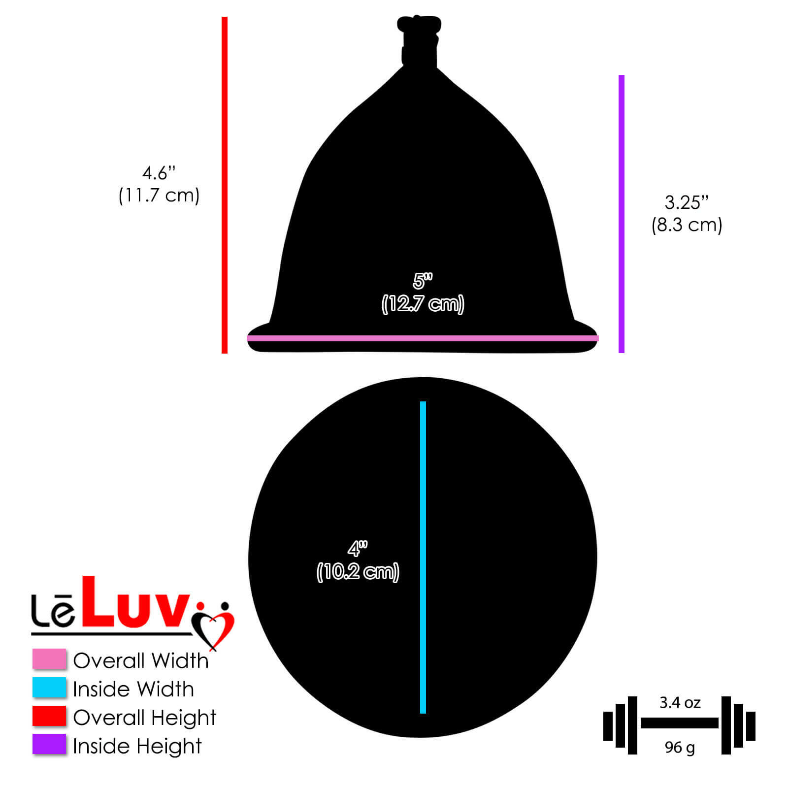 Replacement Pair Breast Cups and Quick-Disconnect Fitting for LeLuv Vacuum Pump