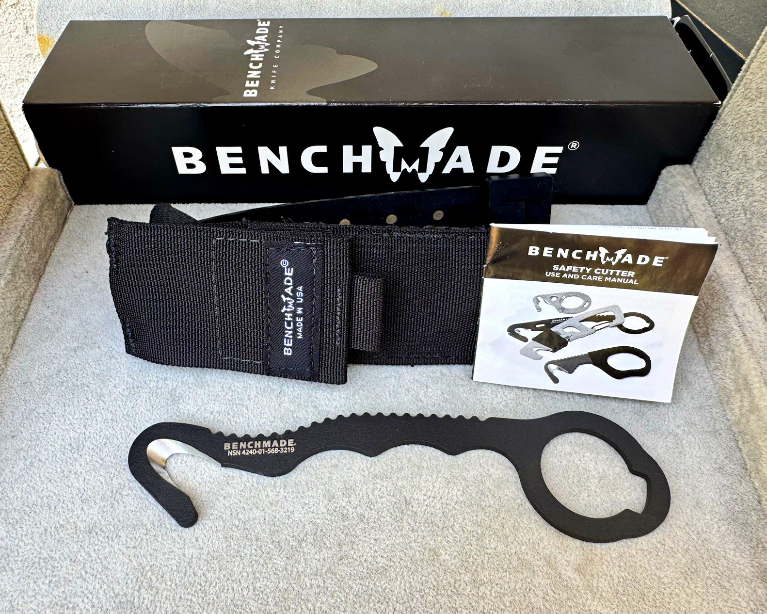 New Benchmade 8BLKW Rescue Hook Strap Safety Cutter NSN 4240-01-568-3219