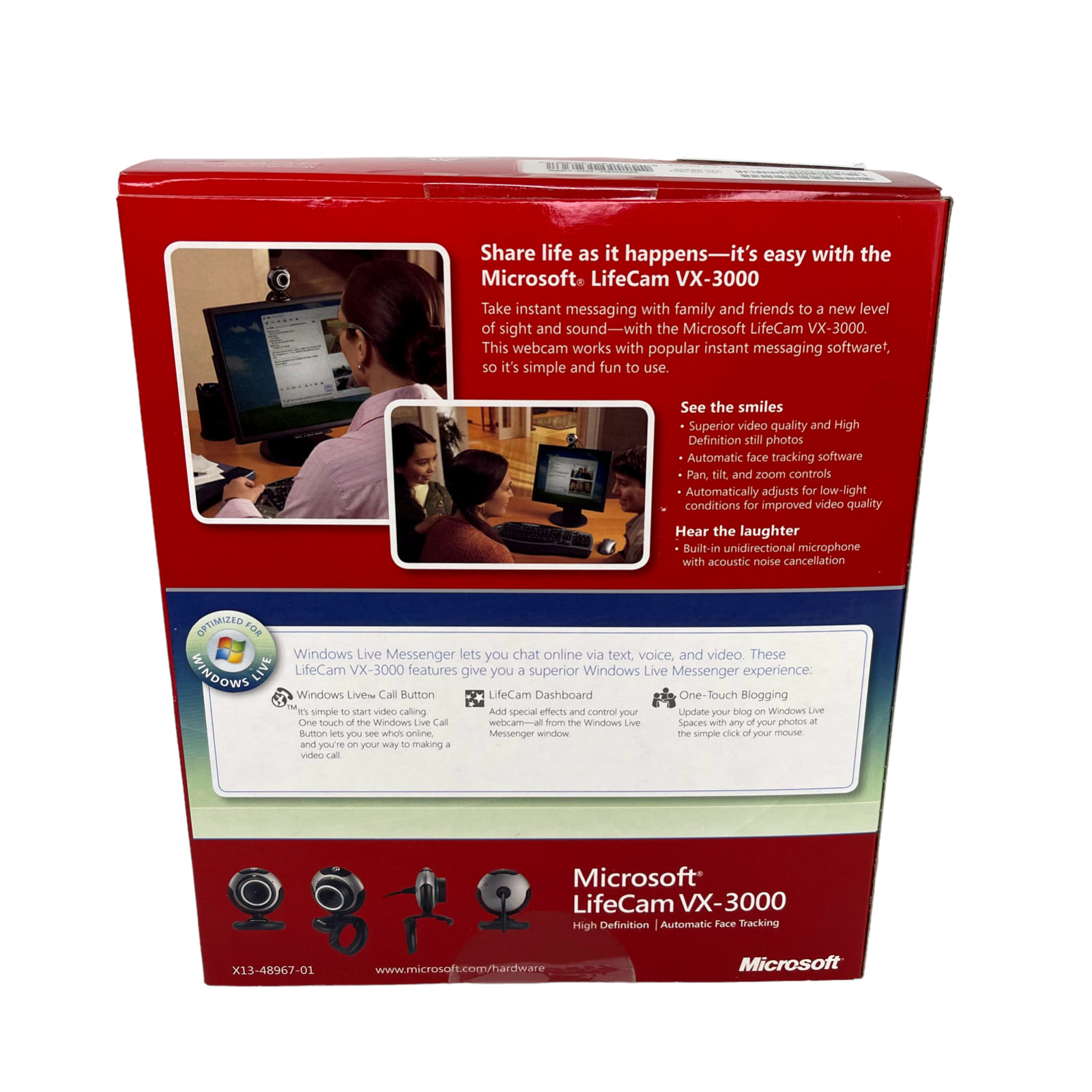 Microsoft LifeCam VX-3000 USB Webcam Windows Live Messenger PC Pre-owned