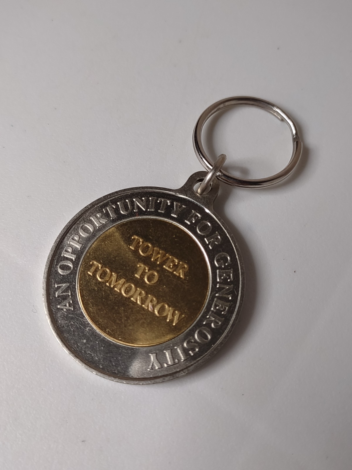1993 Saint Cletus Two Tone Tower To Tomorrow Keyring Keychain