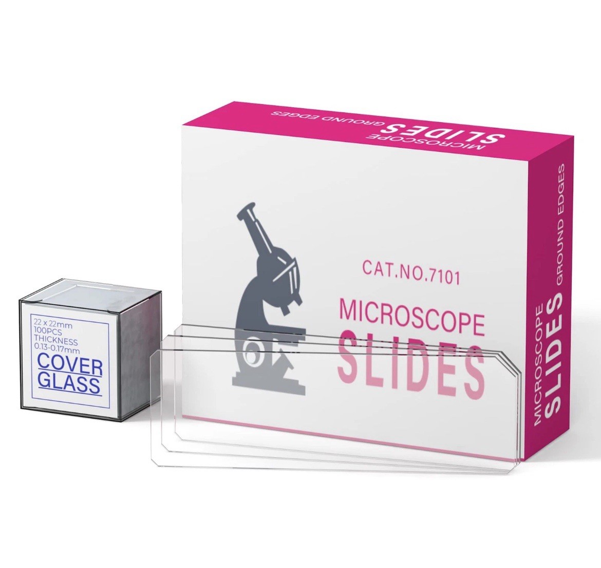 Vabiooth Rounded Edge Microscope Slides Kit 50 Pcs Pre-Cleaned Blank Microscope