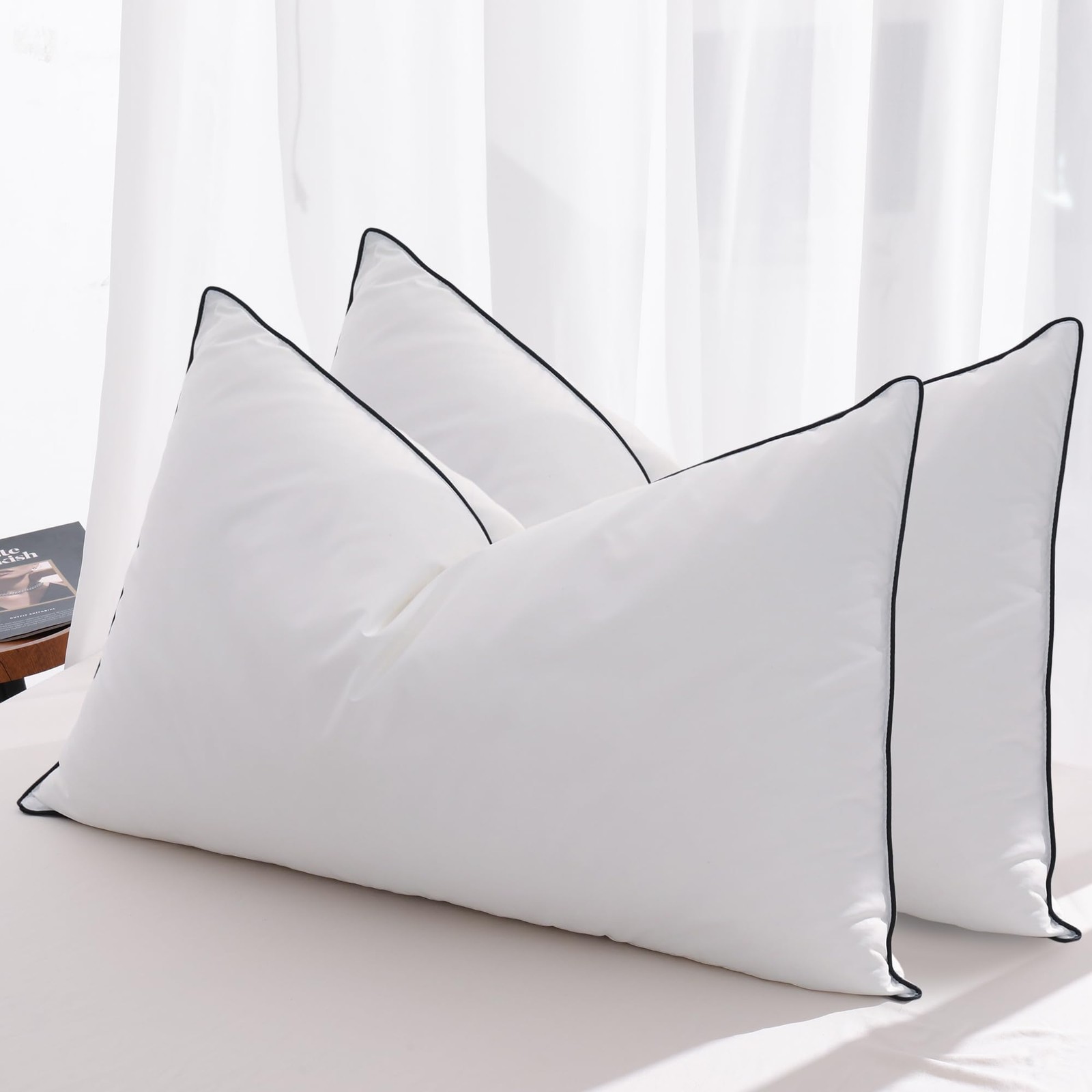 Feather Down Pillows King Size Set of 2, Luxury Hotel Collection Bed Pillow 2...