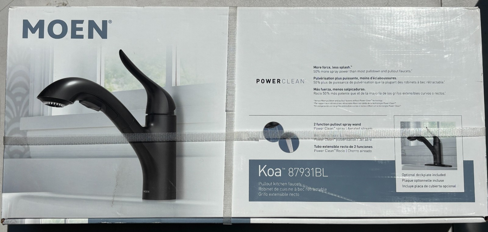 Moen Koa Matte Black Single Handle Pull Out Kitchen Faucet  87931BL