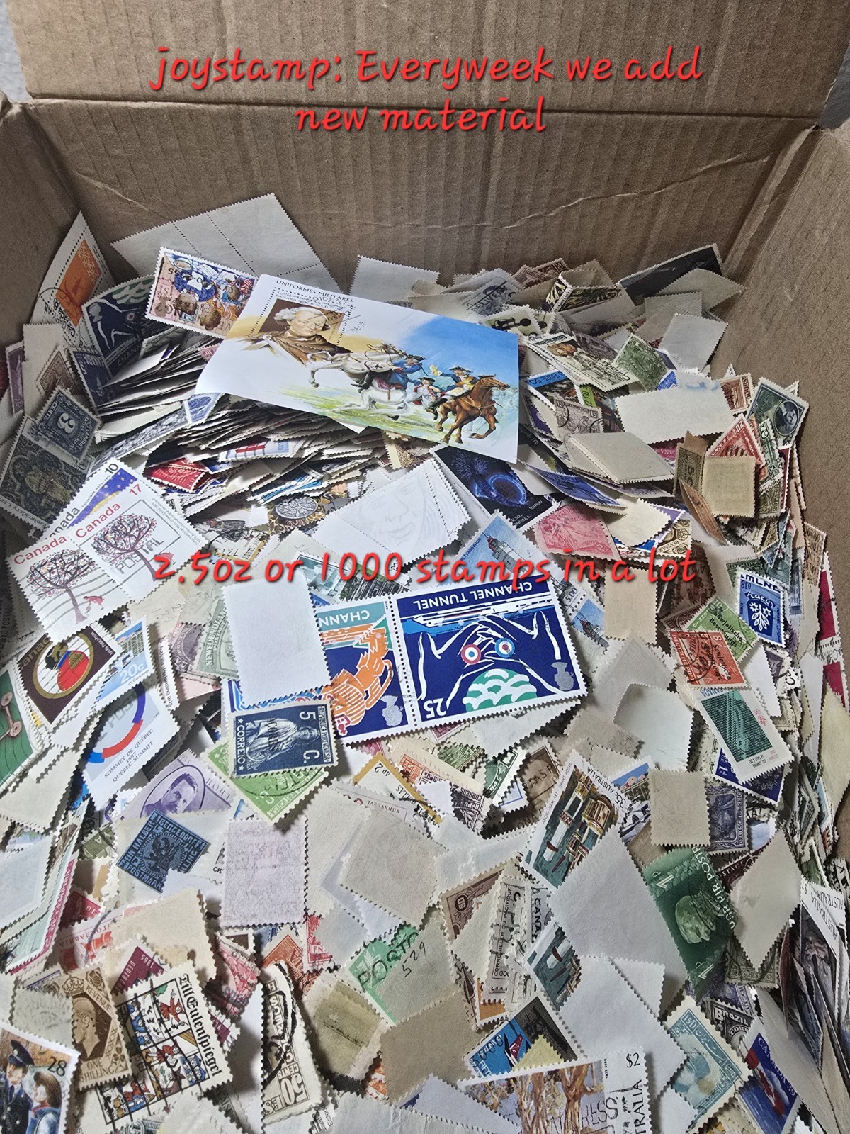 Joystamp: WorldWide 2.5 Oz Stamps. Aprox 1000ps Hoard Collection Unchecked💥