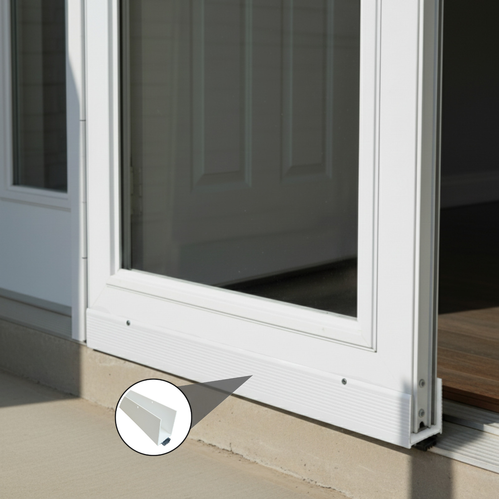 KC Hardware Storm 1-3/4” x 3" U Storm Door Sweep Replacement Bottom Sweep White
