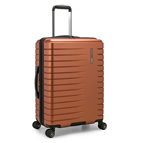 Archer Polycarbonate Hardside Spinner Luggage Set Checked 25-Inch Orange