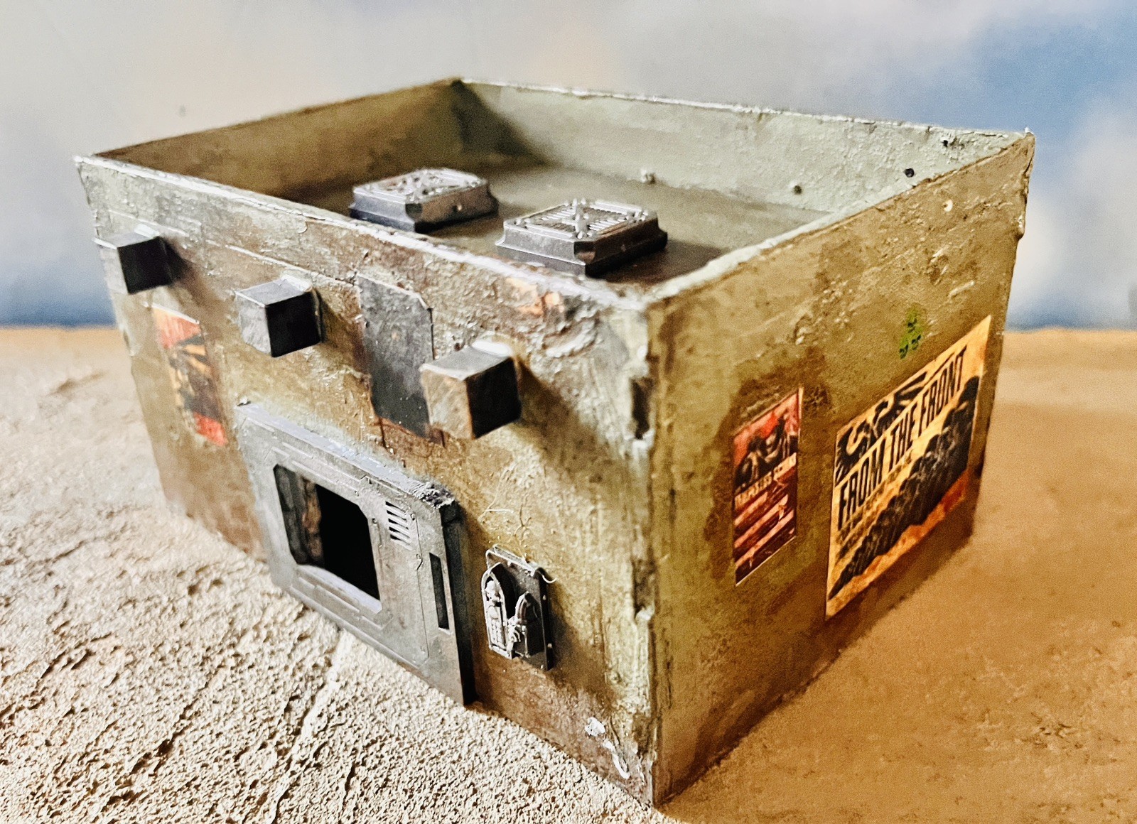 Reversible MDF Desert House 28mm Modern/Sci-fi Tabletop Terrain (40K/Bolt) Set#C