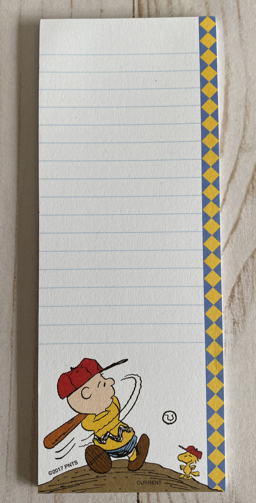 Peanuts Charlie Brown + Woodstock Play Baseball Swing List Paper Note Pad New