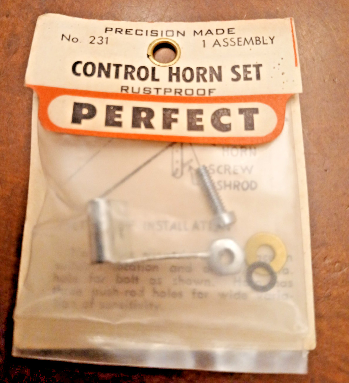 PERFECT#231 CONTROL HORN, 2 SETS, NEW OLD STOCK