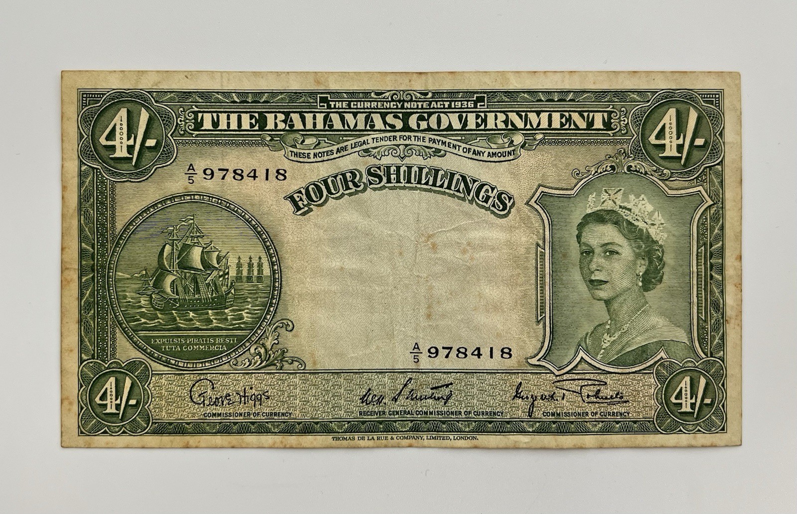 1936 (ND 1963) Shillings Bahamas, Government of The Bahamas Banknote
