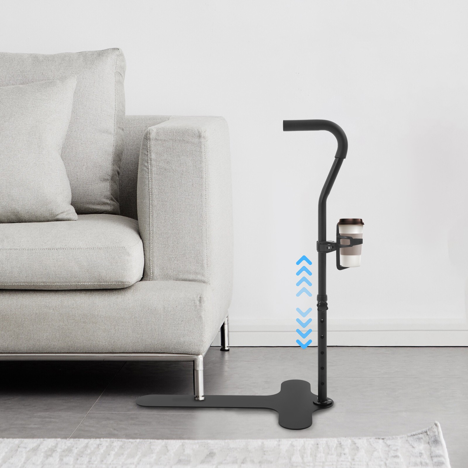 Adjustable Height Chair Couch Stand Assist Chair Lift Assist w/Cup Holder 226kg