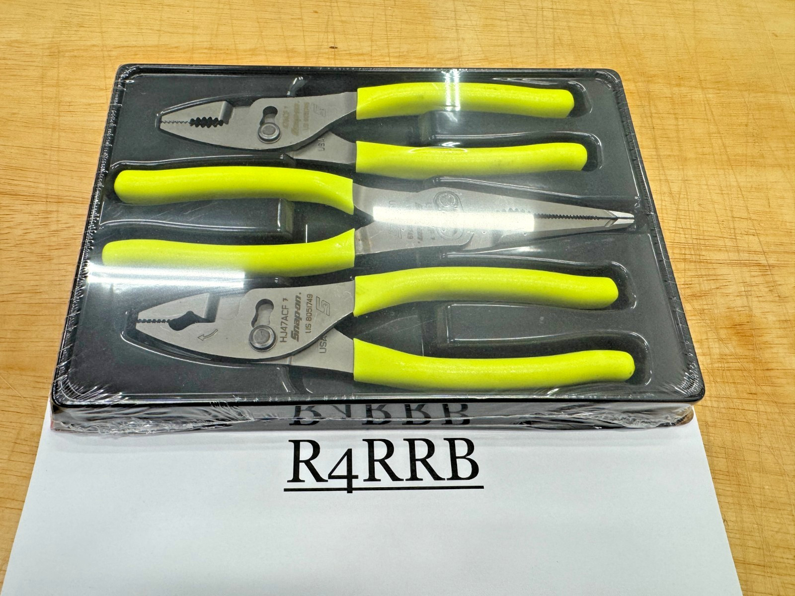 Snap-on Tools USA NEW SEALED HIVIZ 3 Piece Soft Grip Pliers Lot Set PL347ACFHV