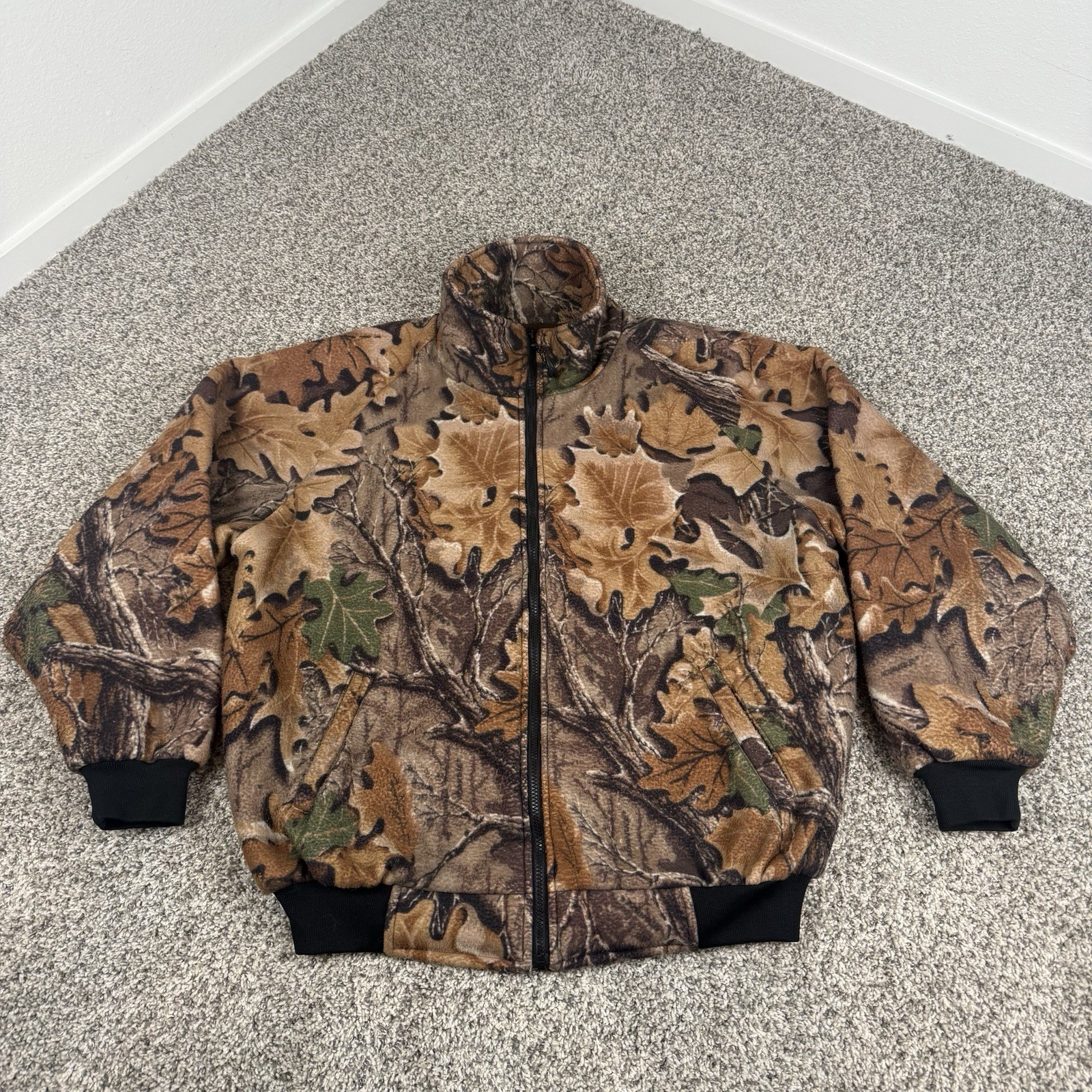 Raven Wear Hunting Jacket Mens XXL Camo Realtree Fleece DuPont Wind Barrier