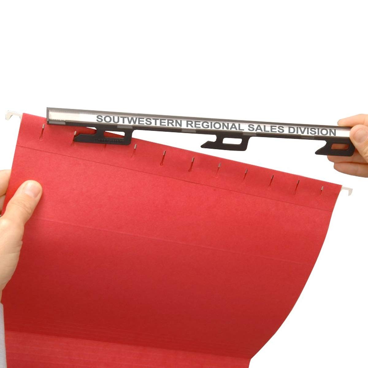 MagniFile Insertable Hanging File Folder Tabs Set of 10 Black Indexes