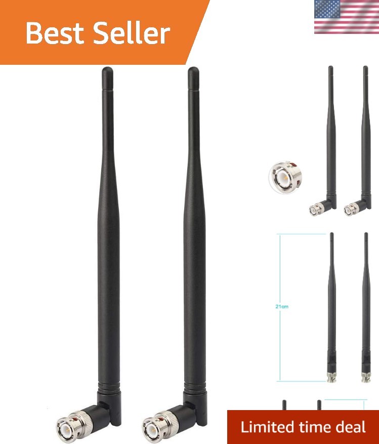 Dual-Pack Wireless Microphone Antennas | UHF 3dBi BNC Male | Compact