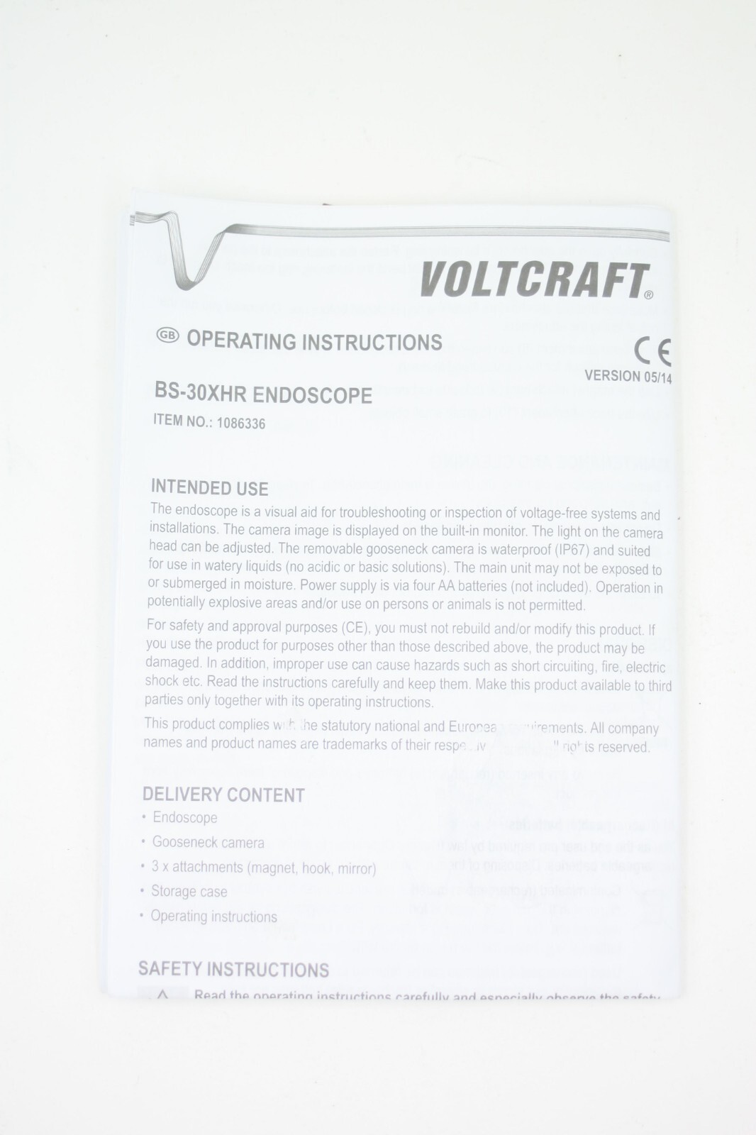 Voltcraft BS-30XHR Inspection Endoscope - NEW