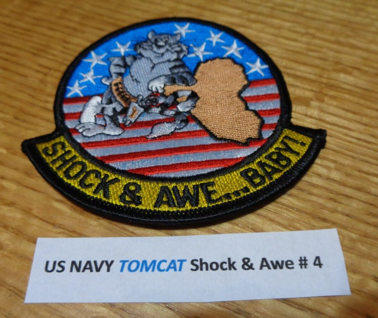 US Navy F-14 Tomcat Patch Shock & Awe ... BABY !  Gulf War Patch  NEW # 4