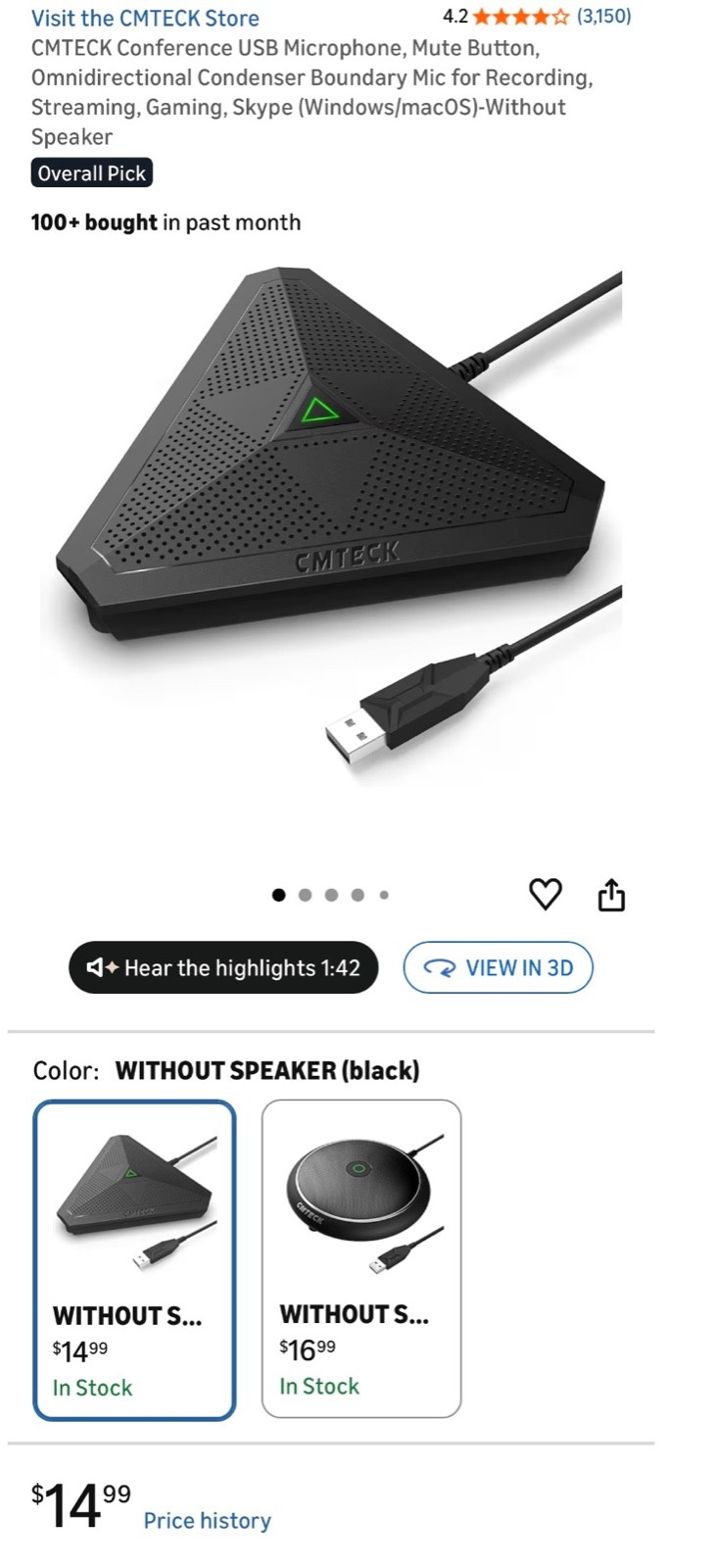 BRAND NEW CMTECK Conference USB Microphone