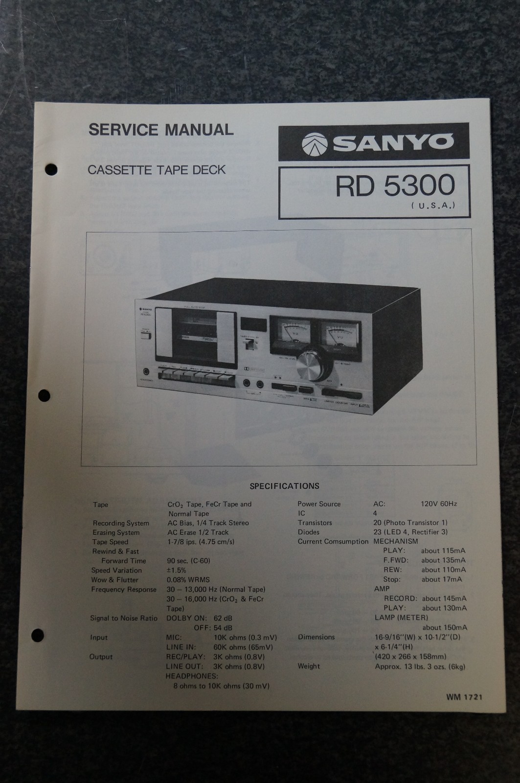 Sanyo RD5300 Service Manual