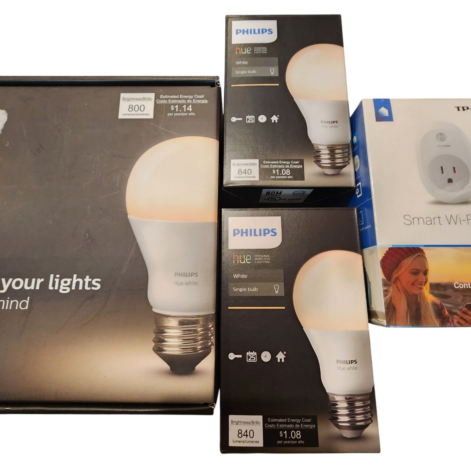 Philips Hue White Starter Kit With TP-Link Smart Wi-Fi Plug / +2 extra lights
