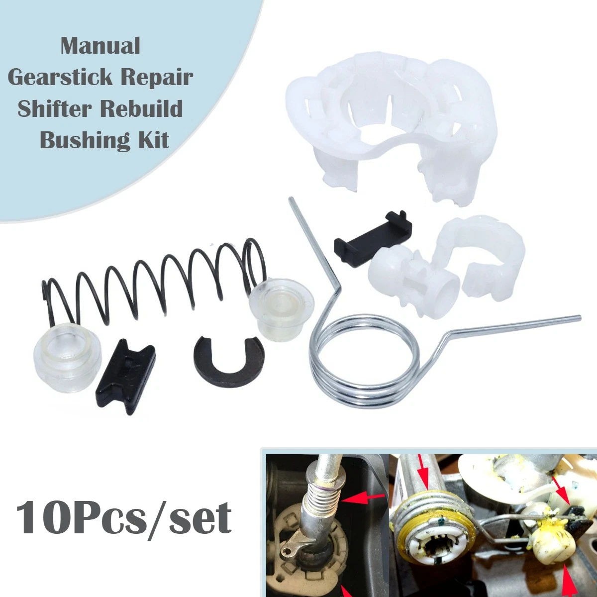 10Pcs Gear Shifter Selector Lever Stick Spring Bushing Repair Kit For Audi A3 TT