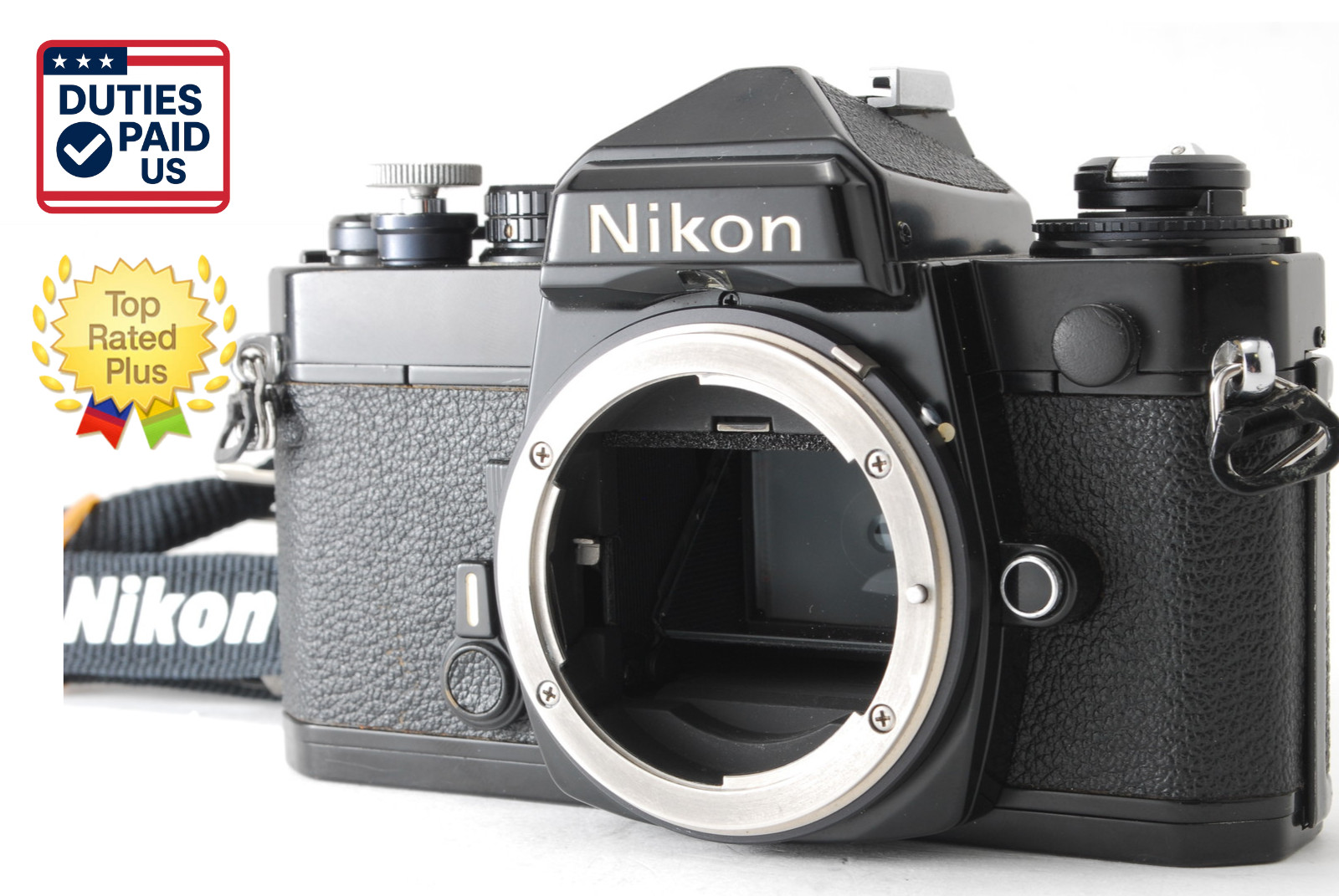 [Near MINT w/Strap] Nikon FE 35mm Black SLR Film Camera Manual Focus Body JAPAN