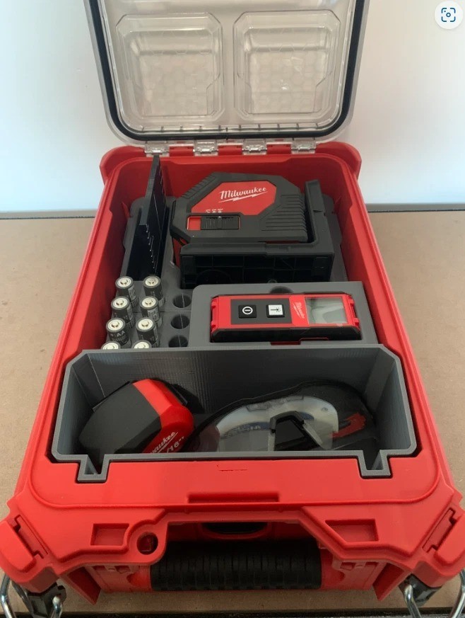 Green Cross Laser & Laser Measure for Milwaukee Packout Organizer (Insert only)