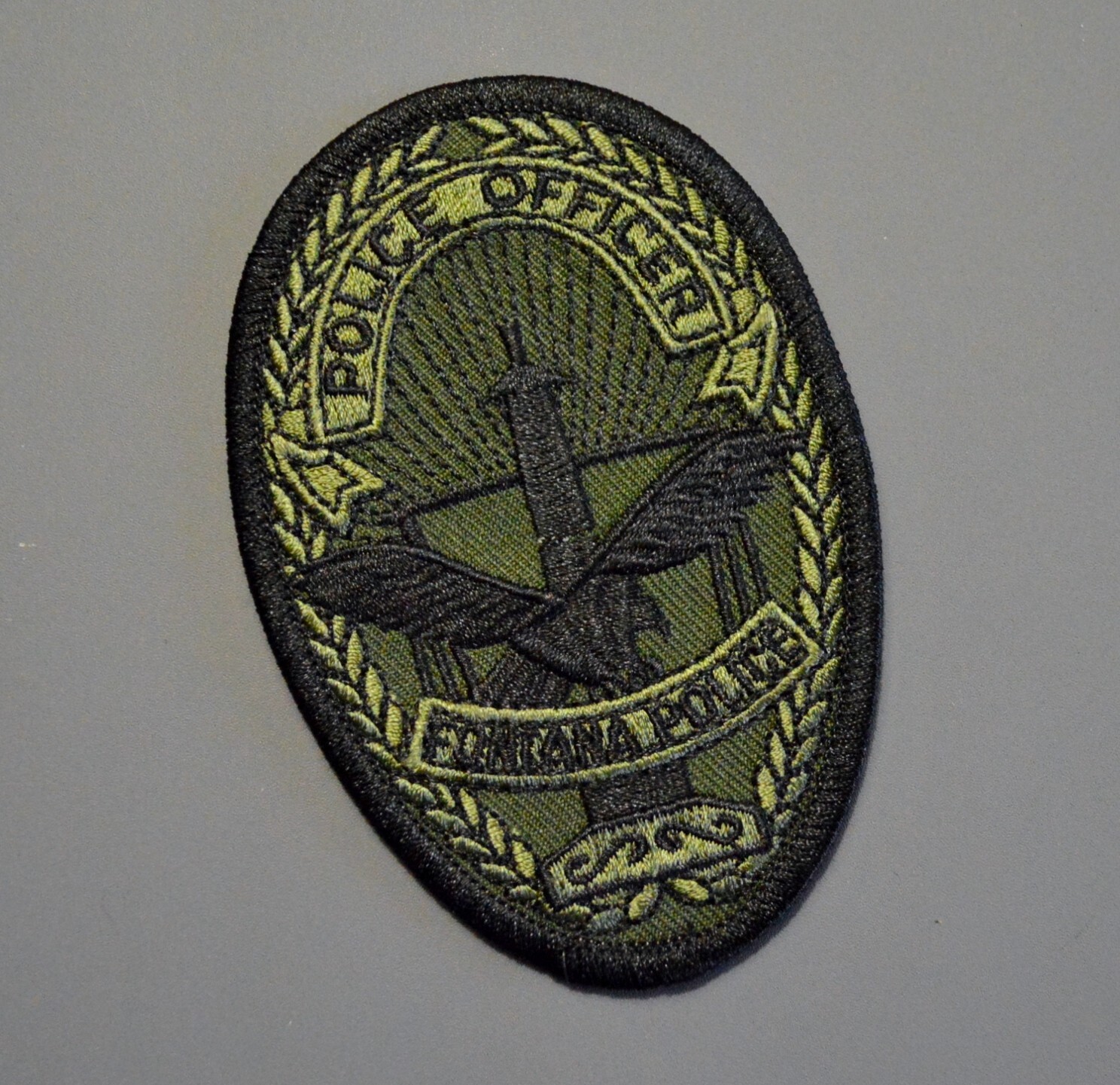 Fontana California Police SWAT Subdued OD Patch ++ Mint San Bernardino County CA