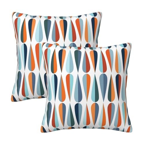 Mid-Century Modern Throw Pillow Covers 18x18 18" x 18" (Pack of 2) Mid-century