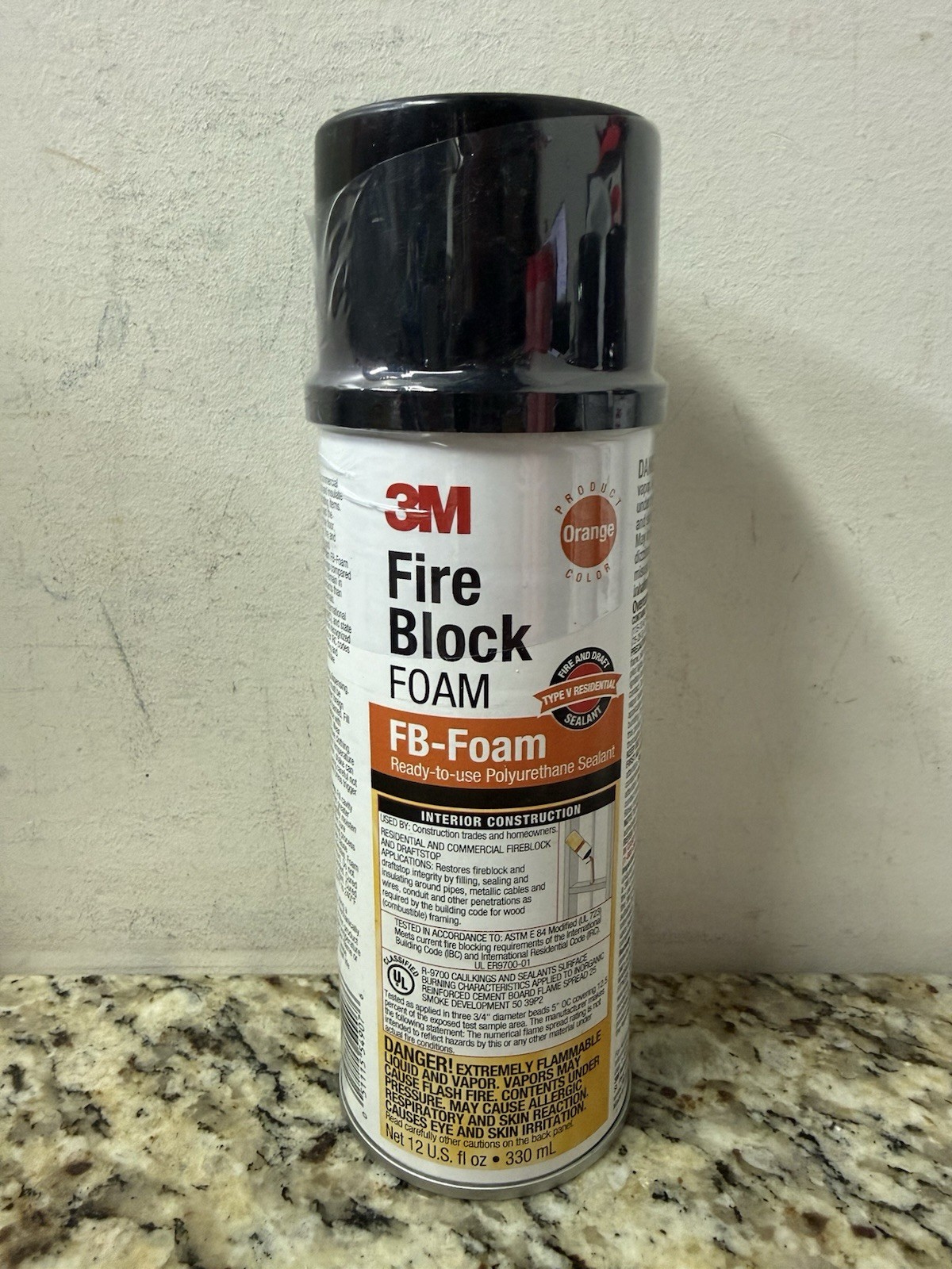3M Fire Stop Block Spray Foam 12 Fl Oz Orange FB Polyurethane Sealant One Can