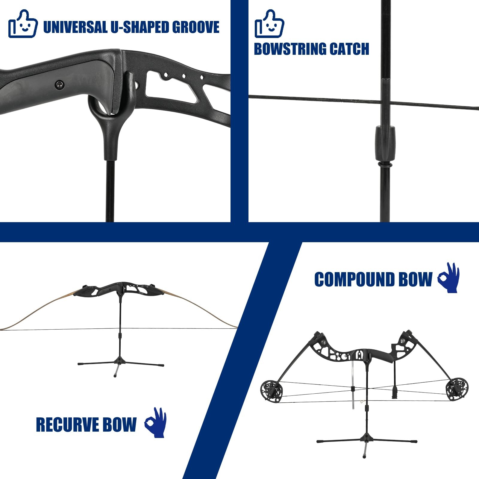 Archery Bow Stand - 14.6" Height Lightweight Bow Stand, Foldable Bow Rack Holder
