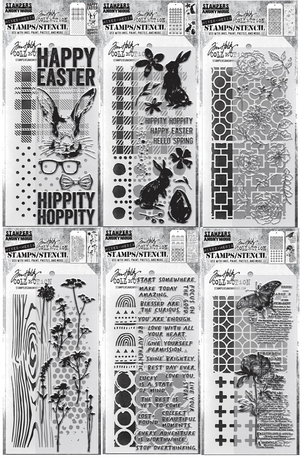 Tim Holtz Stampers Anonymous Spring Easter 2023 Stamp & Stencil - You Choose!