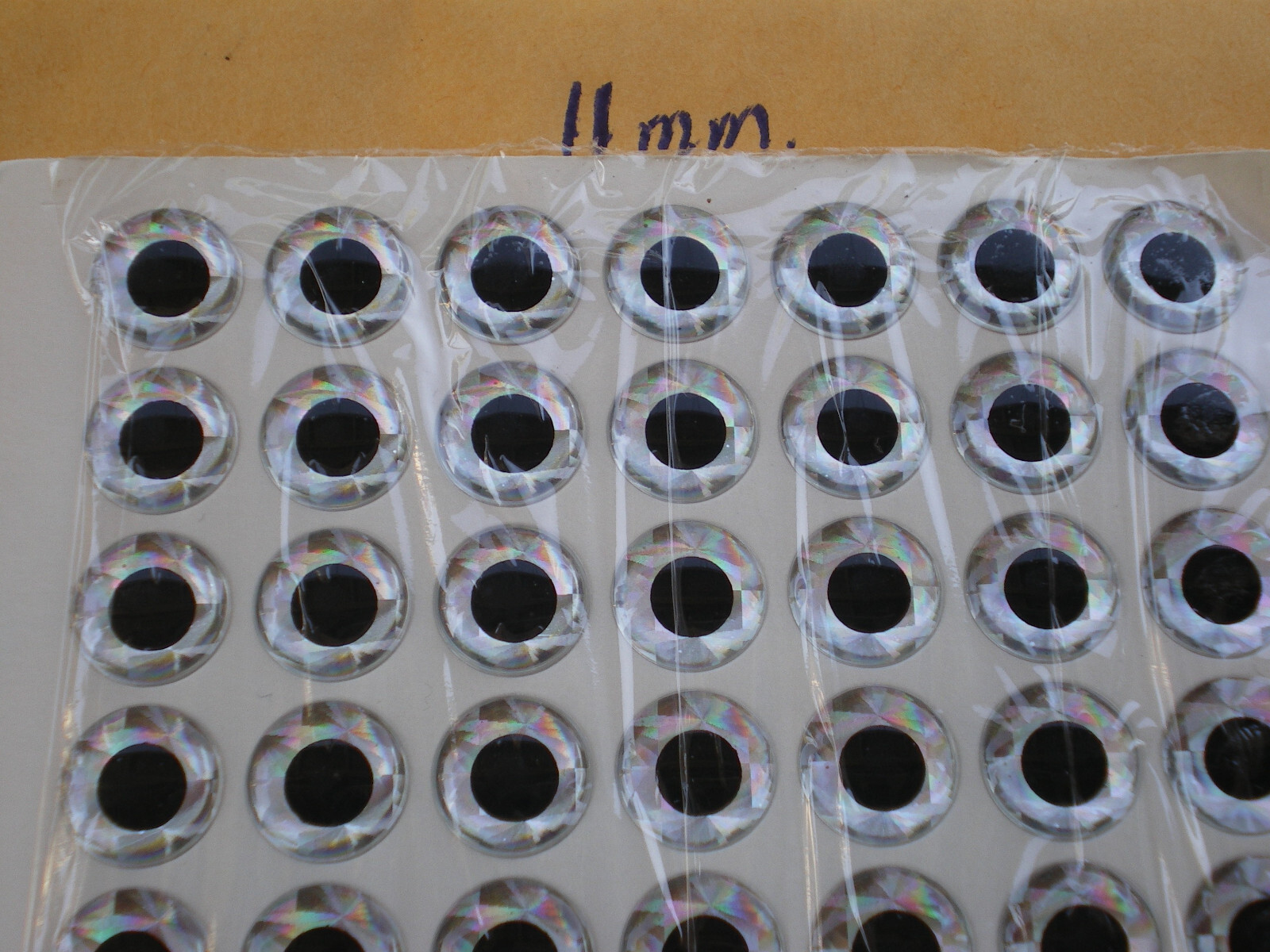 140 PCS. 3D 11MM SILVER HOLOGRAPHIC FISHING LURE EYES/FLY TYING JIGS/CRAFT DOLLS